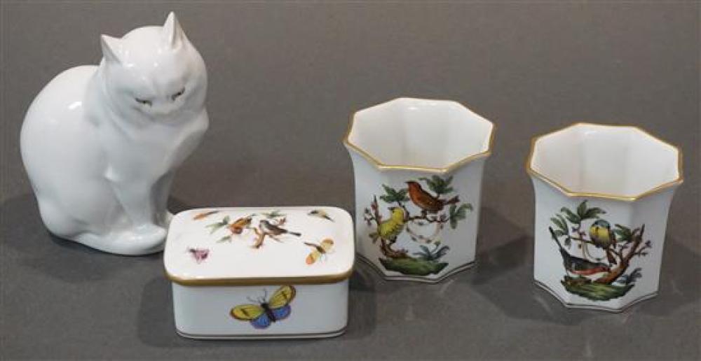 HEREND PORCELAIN FIGURE OF A CAT