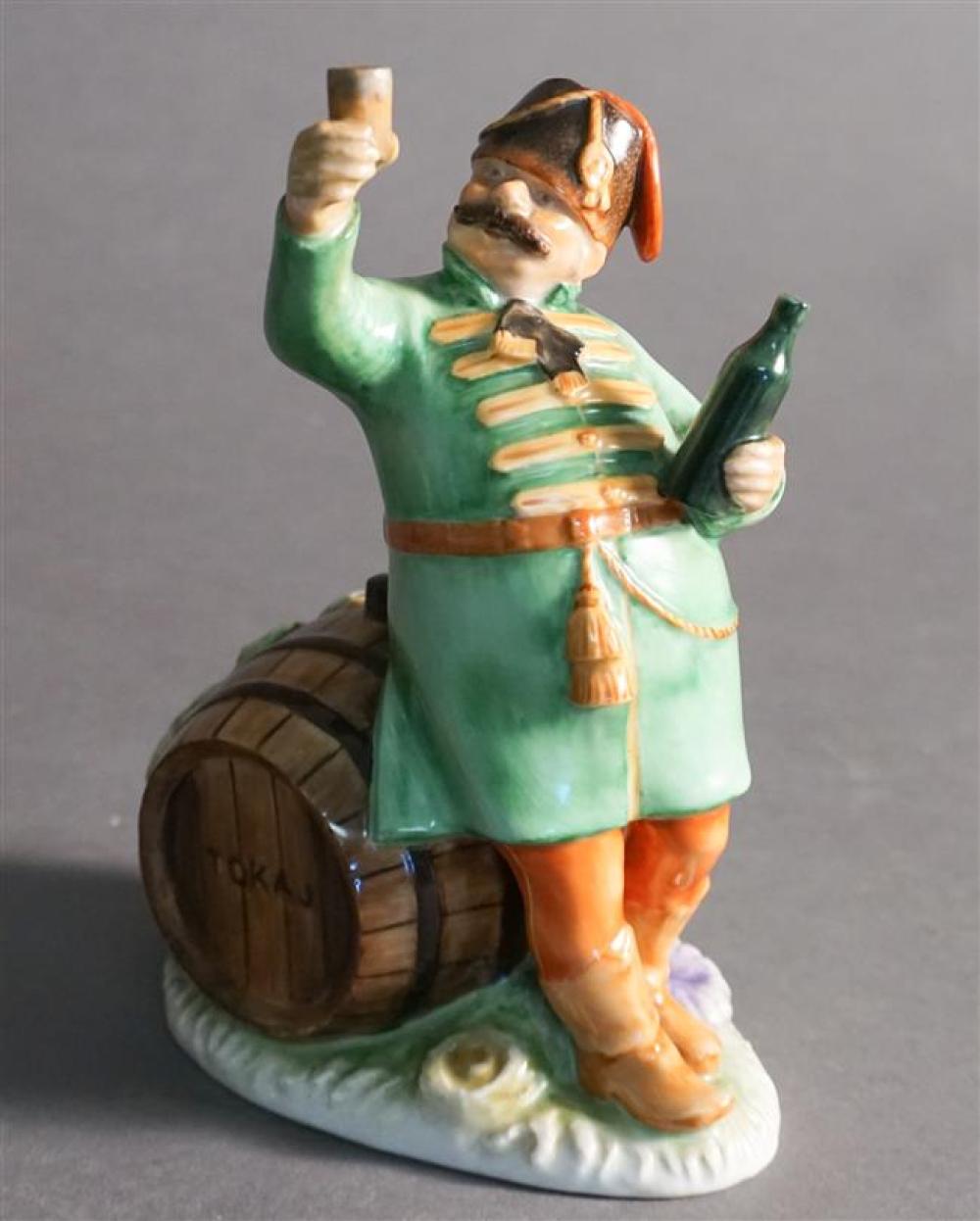 HEREND PORCELAIN FIGURE OF OFFICER,