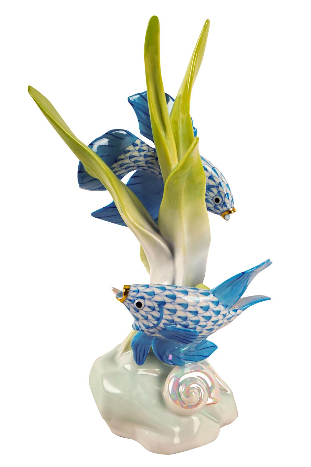 HEREND PORCELAIN FISH GROUPmarked