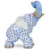 HEREND PORCELAIN FISHNET ELEPH
