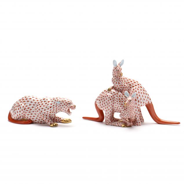 HEREND PORCELAIN FISHNET PANTHER