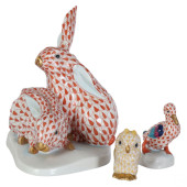 HEREND PORCELAIN FISHNET RABBI