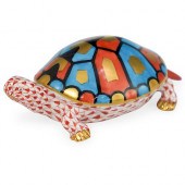 HEREND PORCELAIN FISHNET TURTL