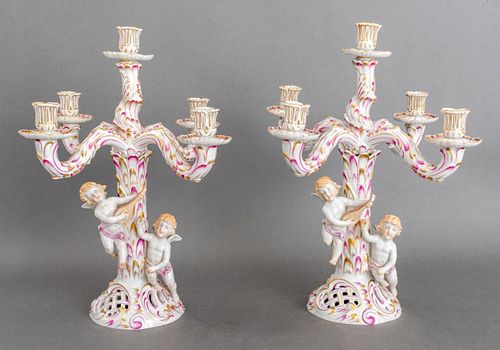 HEREND PORCELAIN FIVE LIGHT