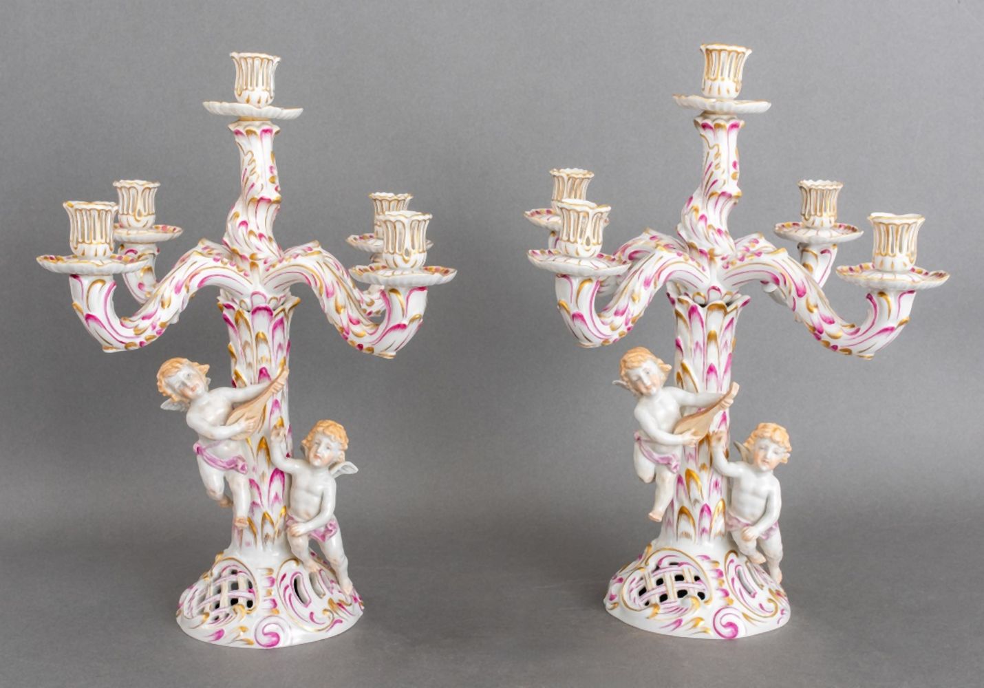 HEREND PORCELAIN FIVE LIGHT
