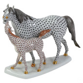 HEREND PORCELAIN FOAL AND MARE