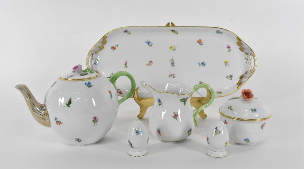 HEREND PORCELAIN FOUR PIECE TEA