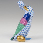 HEREND PORCELAIN GOOSE FIGURIN