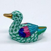 HEREND PORCELAIN GREEN FIGURIN