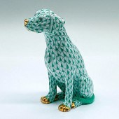 HEREND PORCELAIN GREEN FIGURIN
