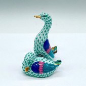 HEREND PORCELAIN GREEN FIGURIN
