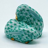 HEREND PORCELAIN GREEN FIGURIN