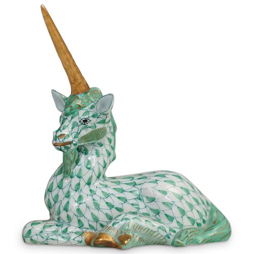 HEREND PORCELAIN GREEN FISHNET