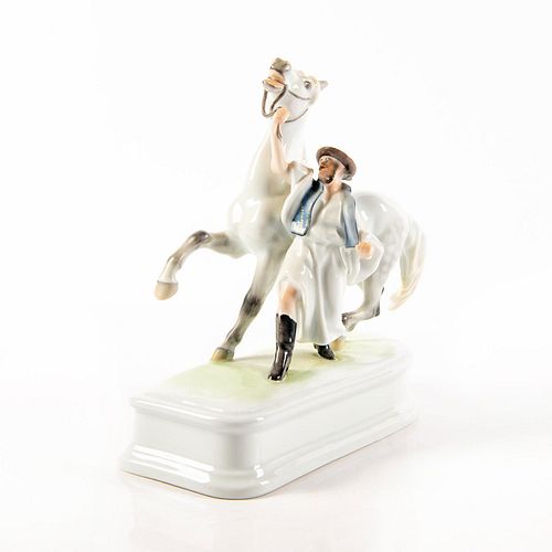 HEREND PORCELAIN GROUP FIGURE HORSE