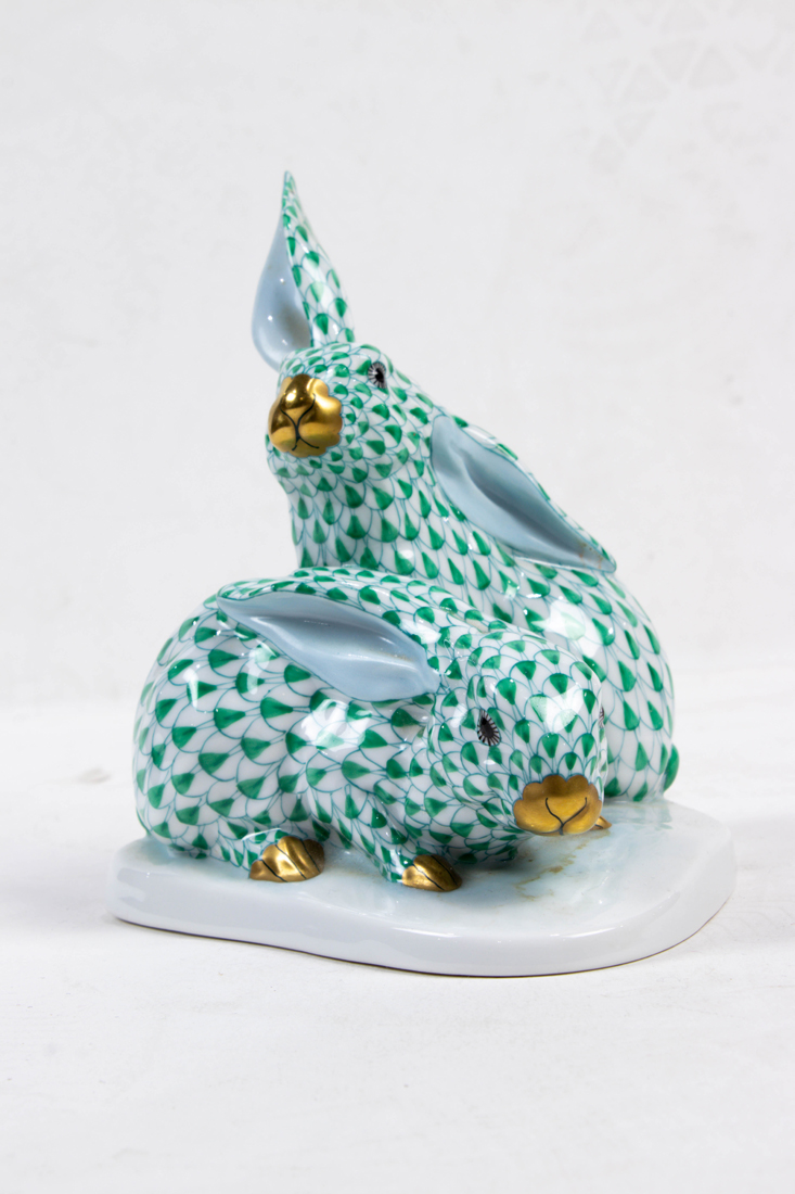 HEREND PORCELAIN GROUP OF TWO