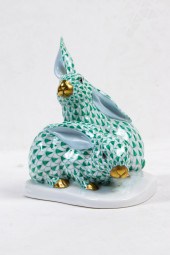 HEREND PORCELAIN GROUP OF TWO