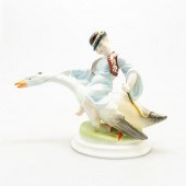 HEREND PORCELAIN LARGE FIGURE