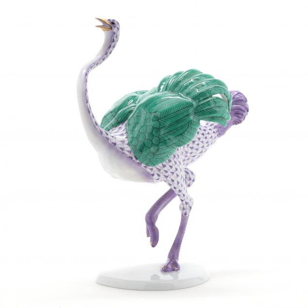 HEREND PORCELAIN OSTRICH FIGURINE