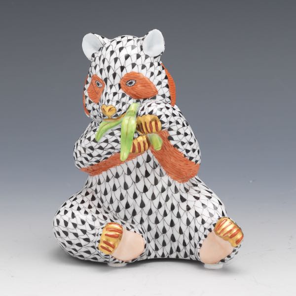 HEREND PORCELAIN PANDA FIGURINE