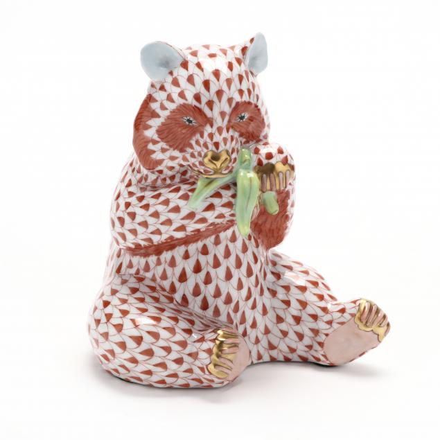 HEREND PORCELAIN PANDA Rust fishnet