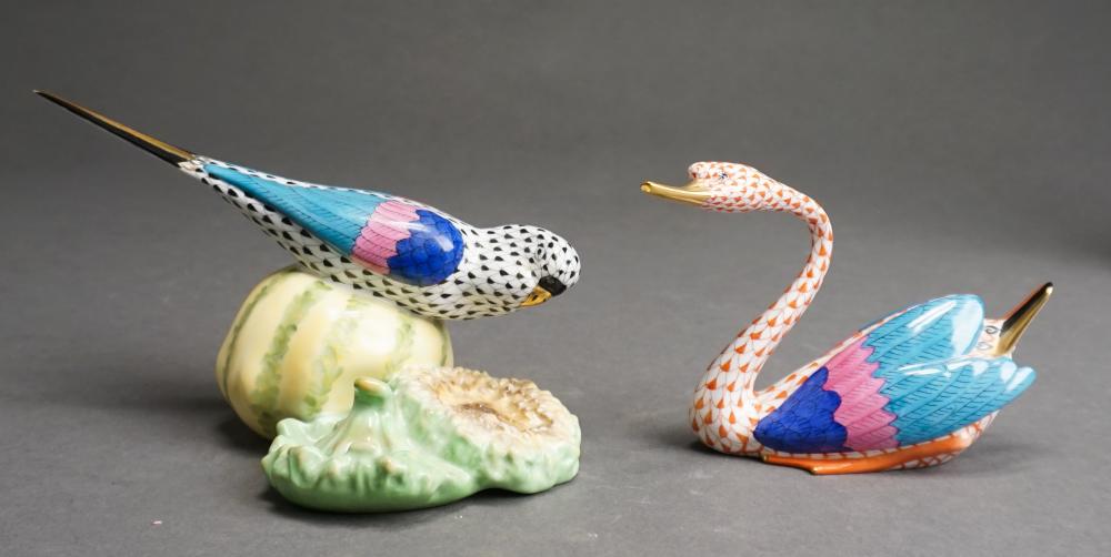 HEREND PORCELAIN PARAKEET ON