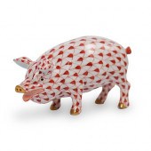 HEREND PORCELAIN PIG FIGURINED