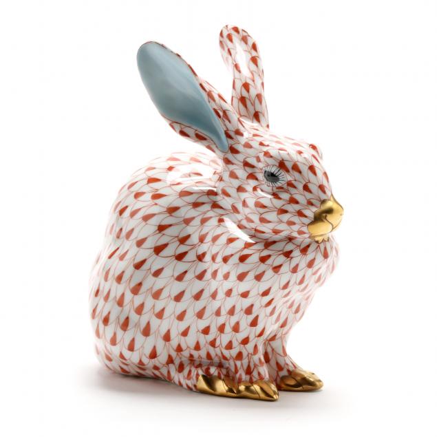 HEREND PORCELAIN RABBIT Rust