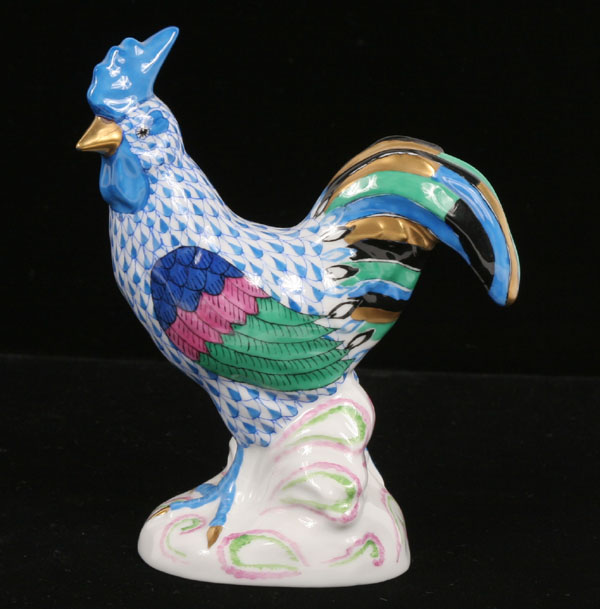 Herend porcelain rooster, hand