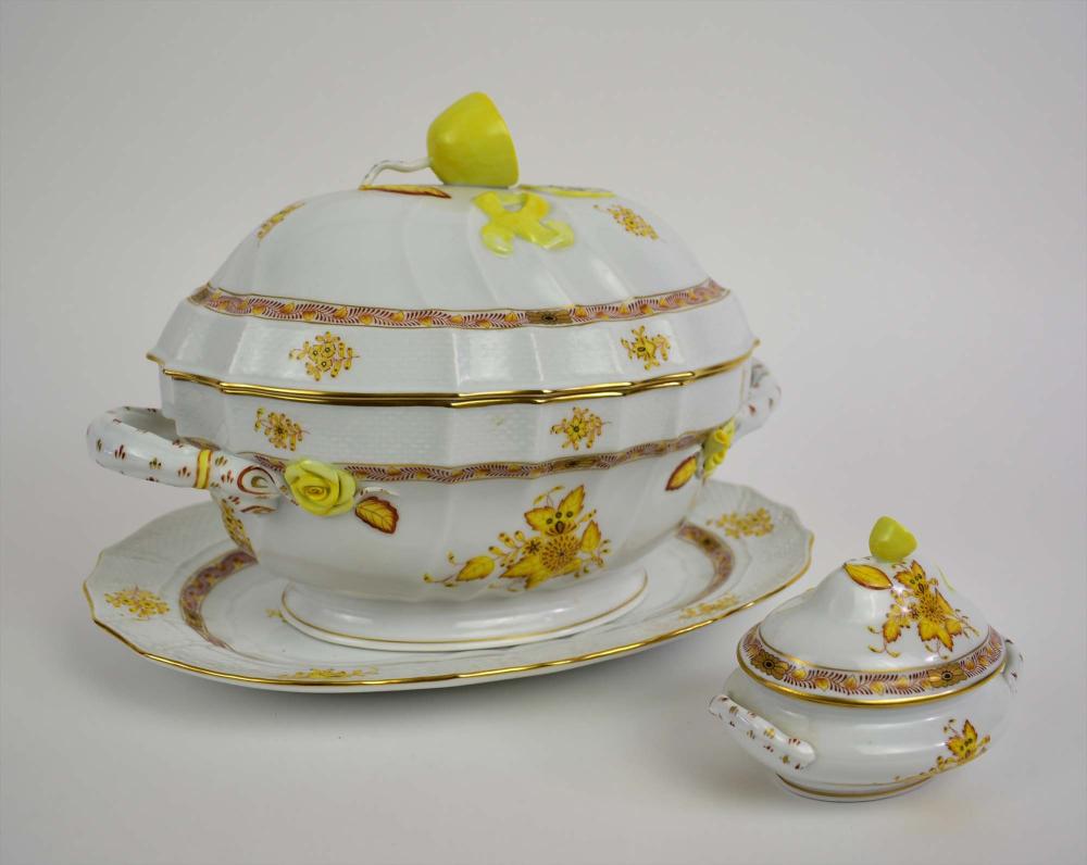 HEREND PORCELAIN SAUCE AND A SOUP