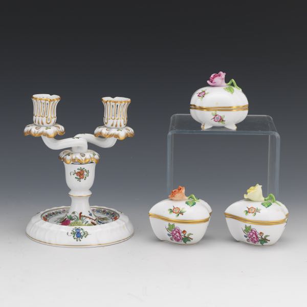 HEREND PORCELAIN TABLE ITEMS 
