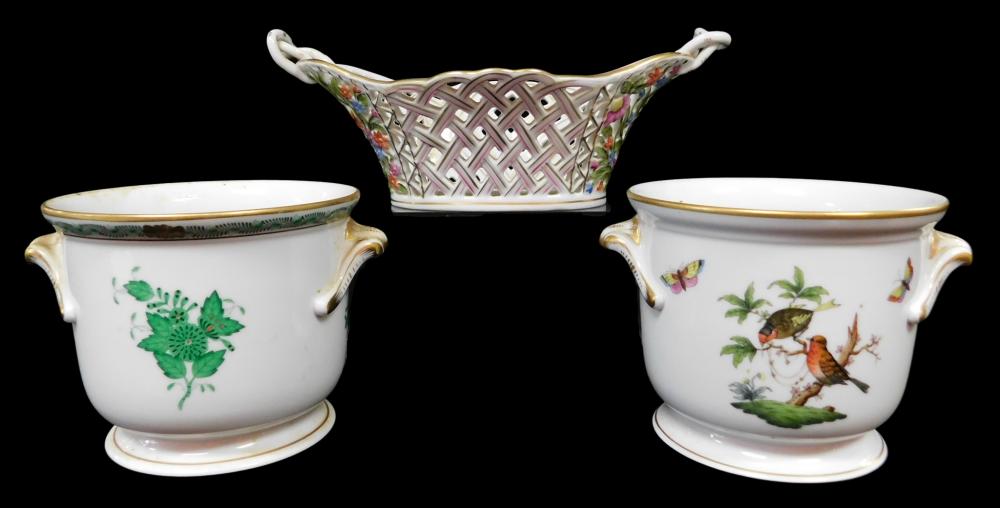 HEREND PORCELAIN, THREE PIECES