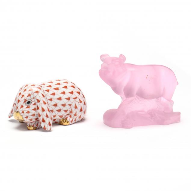 HEREND RABBIT AND DAUM PIG Late