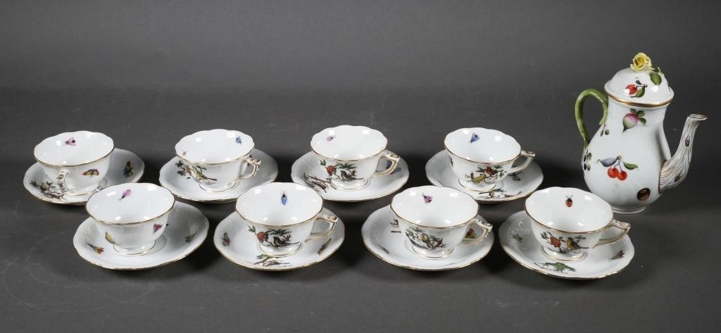 HEREND ROTHSCHILD DEMITASSE CUPS,