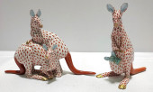 HEREND RUST FISHNET PORCELAIN