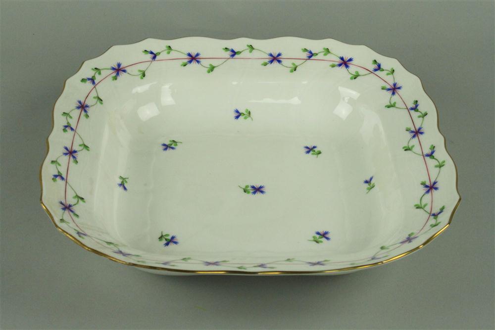 HEREND SQUARE OPEN BOWL blue