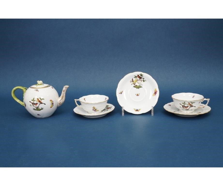 Herend teapot, 5"h x 8"w;