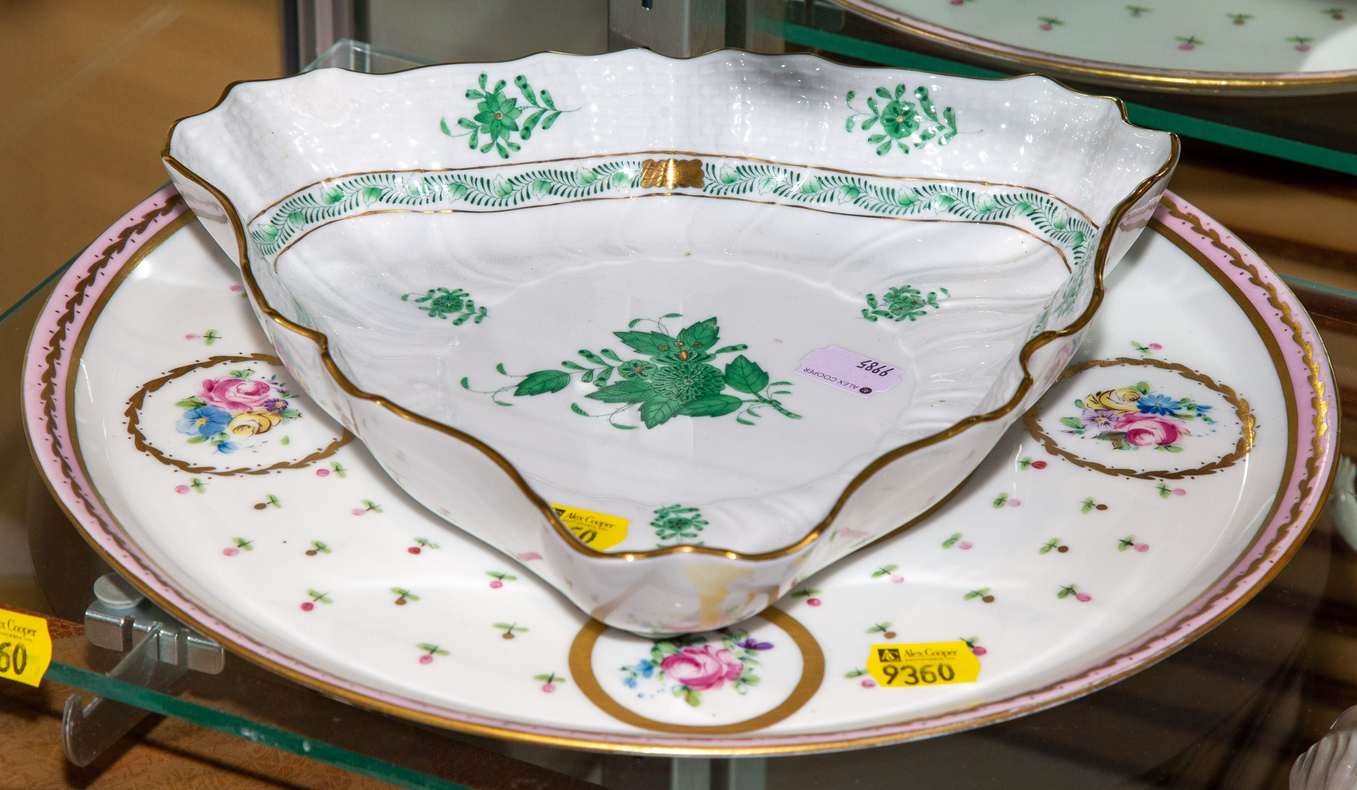 HEREND TRIANGLE SHAPED BOWL &