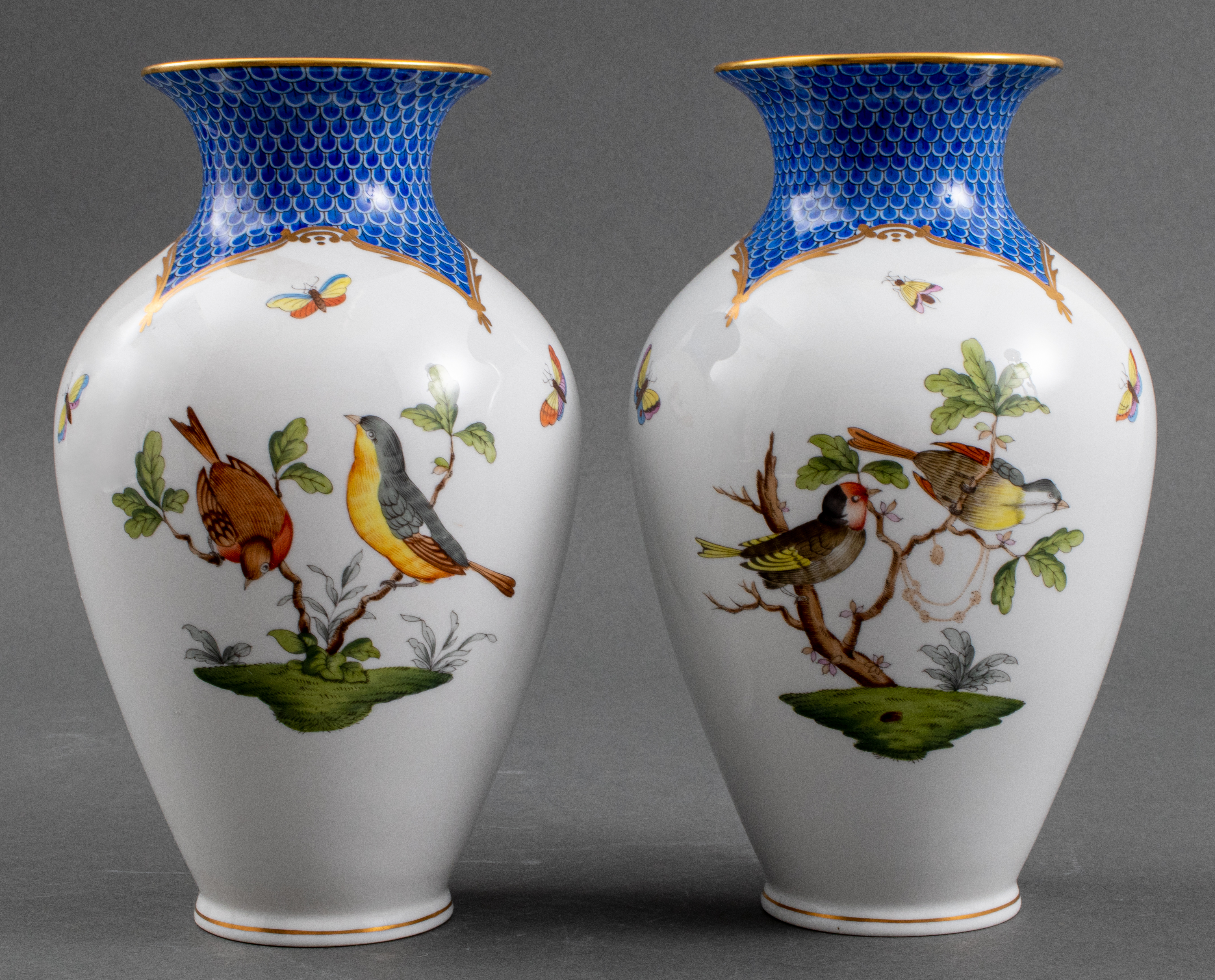 HEREND VASES "ROTHSCHILD BIRD