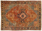 Heriz carpet, blue central med