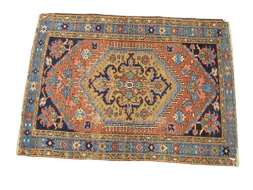 HERIZ ORIENTAL THROW RUG, 3' X 4'