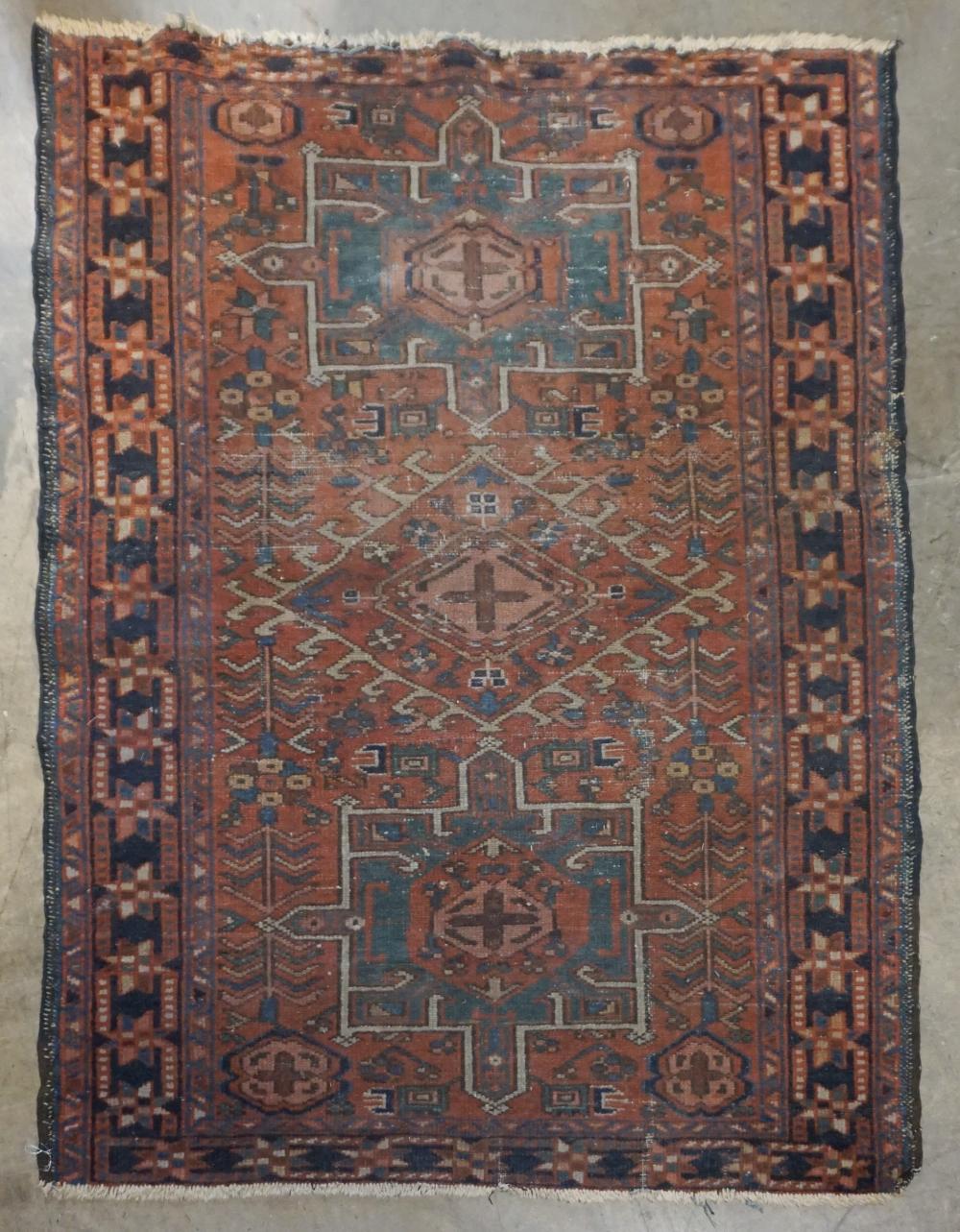 HERIZ RUG, 4 FT 3 IN X 3 FT 2