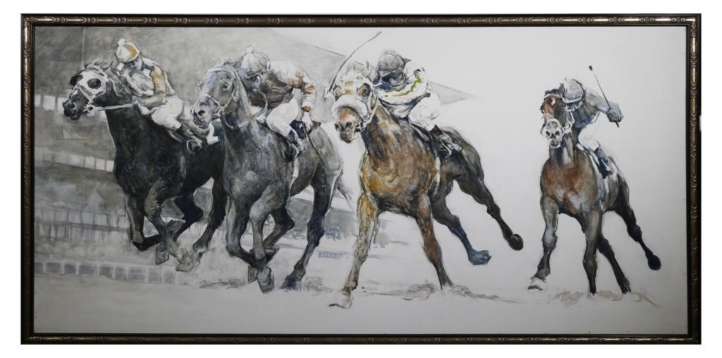 HERMAN, HORSE RACING PAINTING,