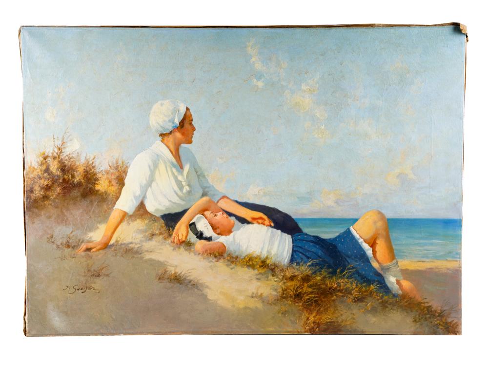 HERMANN SEEGER: GIRLS ON A BEACHoil