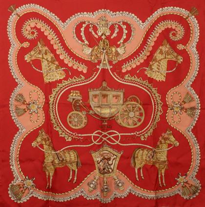 HermÃ¨s "Paperole" silk twill scarf