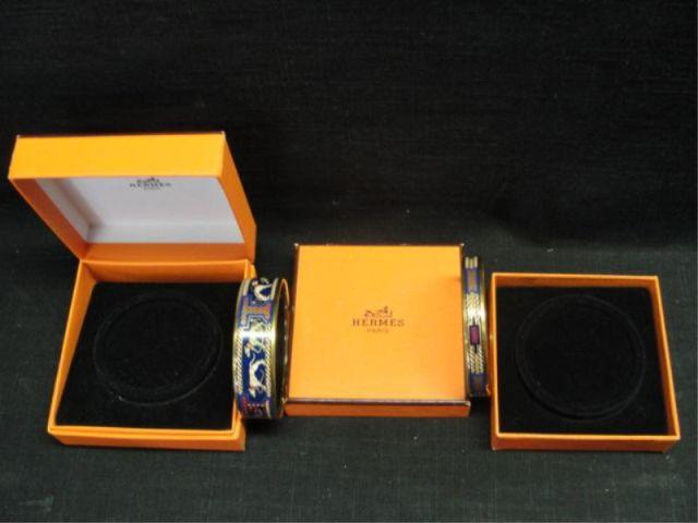 HERMES. 2 Enameled Bracelets in