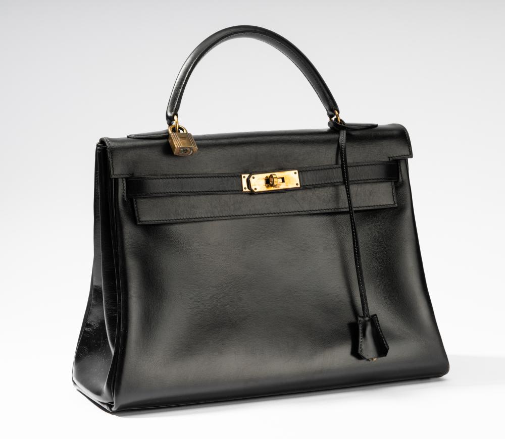 HERMES 32CM BLACK CALF BOX