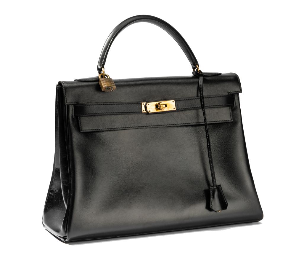 HERMES 32CM BLACK CALF BOX