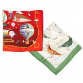 HERMES AND GUCCI SILK SCARVES