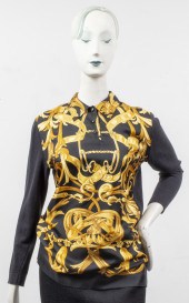 HERMES BLACK BAROQUE MOTIF SHI