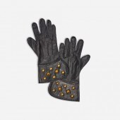 HERMES BLACK LEATHER STUDDED G